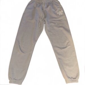 White Fox Gray Sweatpants White Logo and Drawstring Size Small